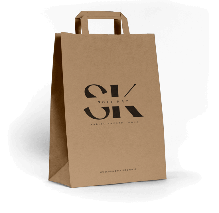 Shopper in carta naturale personalizzato per negozio abbigliamento