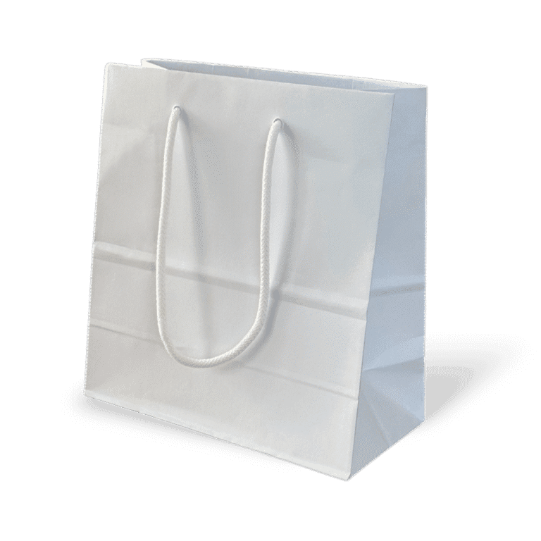 Shopper luxury manici cotone economica bianca