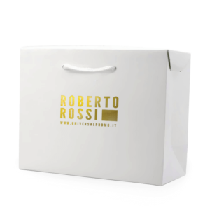 Shopper box personalizzata stampa a caldo oro carta bianca negozio abbigliamento