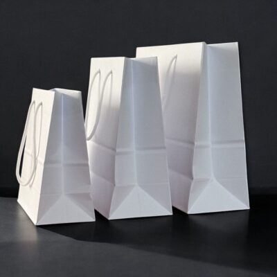 shopper carta bianche con manici in cotone generiche luxury