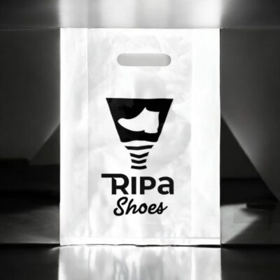Shopper maniglia incisa stampa personalizzata 1 colore negozio calzature